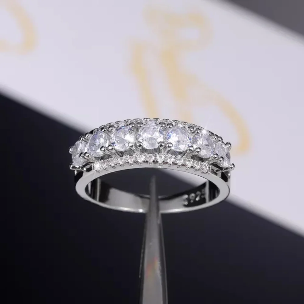 New 925 Eternity Engagement Zircon Ring